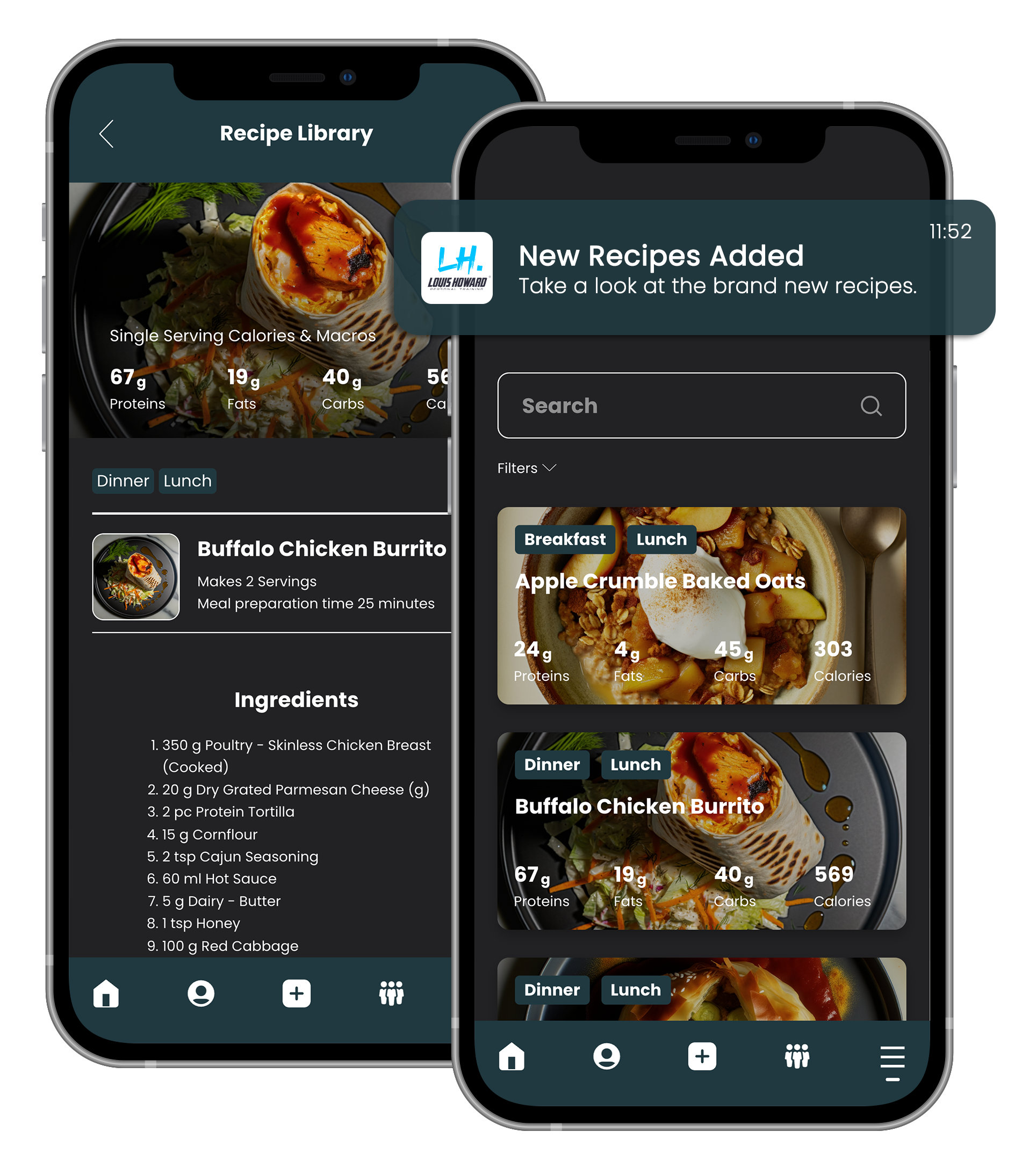 Recipe list inside the Recipe Hub