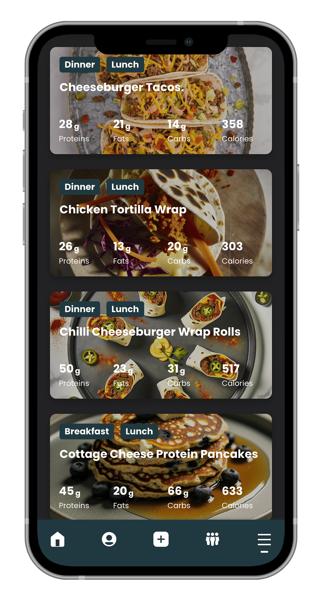 Recipe Hub inside the LHPT app