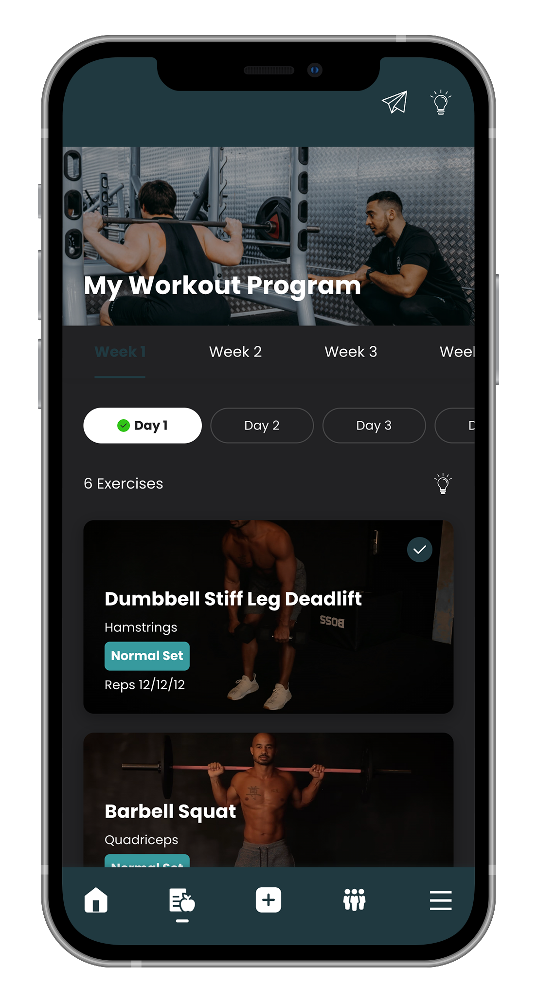 Personalised training inside the LHPT app