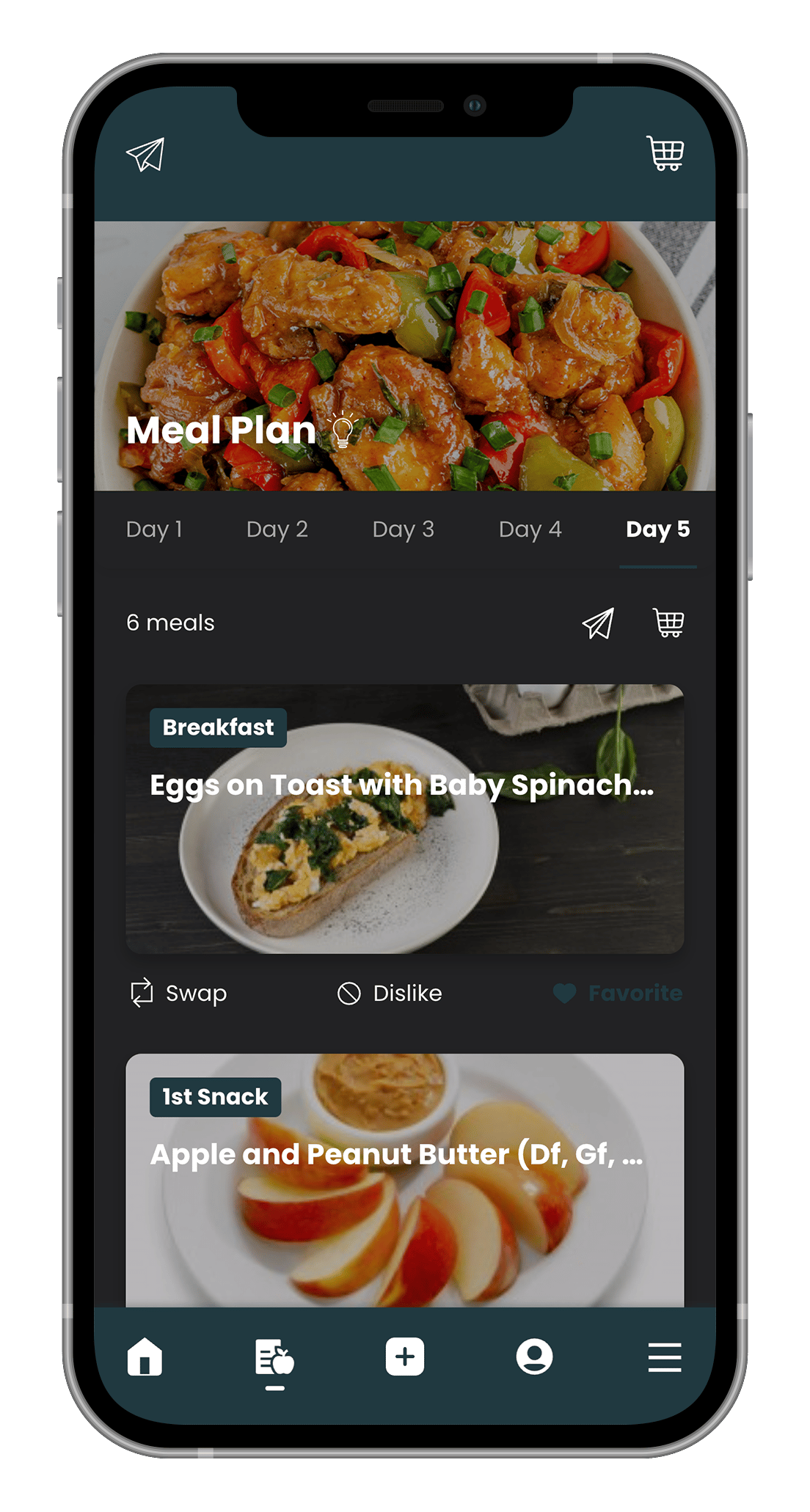 Nutrition support inside the LHPT app